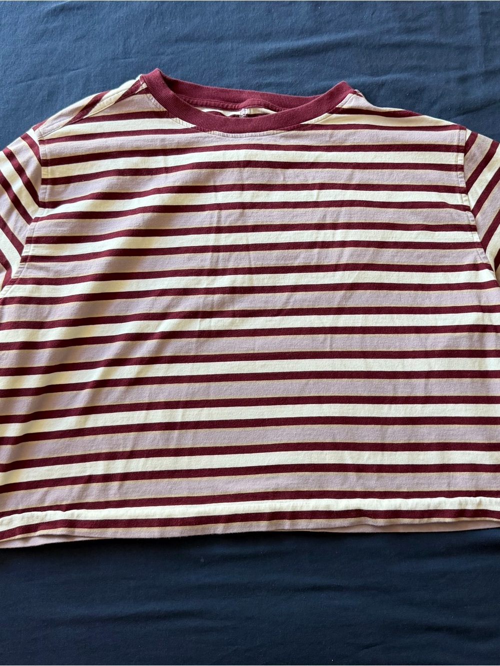 Lulu Lemon Woman’s All Yours Organic Cotton-Blend Cropped T-Shirt - striped